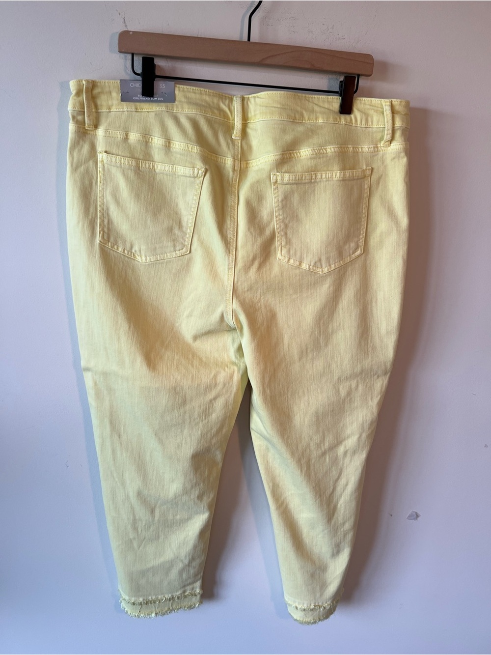 NWT Chico's So Slimming Double Stack Fray Girlfriend Crop Jeans - Pineapple - Picture 5 of 8
